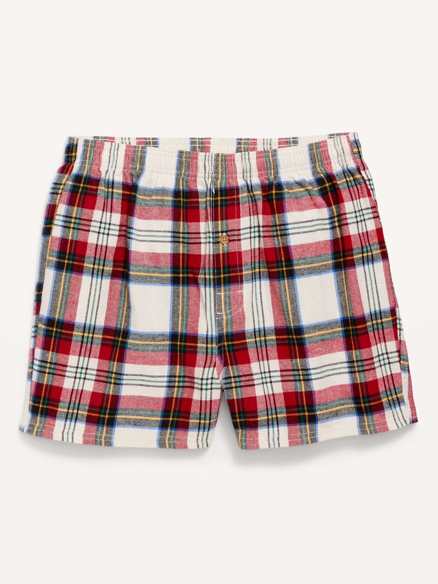 Flannel Boxer Shorts - White