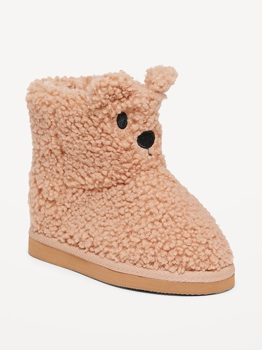 View large product image 1 of 4. Unisex Sherpa Faux-Fur Lined Critter Boots for Toddler