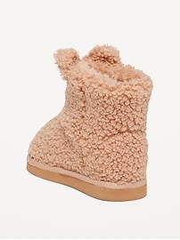 View large product image 3 of 4. Unisex Sherpa Faux-Fur Lined Critter Boots for Toddler