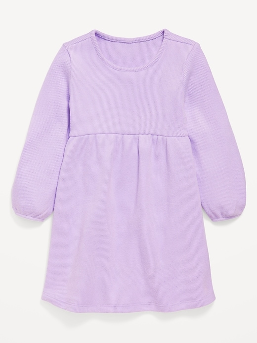 View large product image 1 of 1. Long-Sleeve Thermal-Knit Dress for Toddler Girls