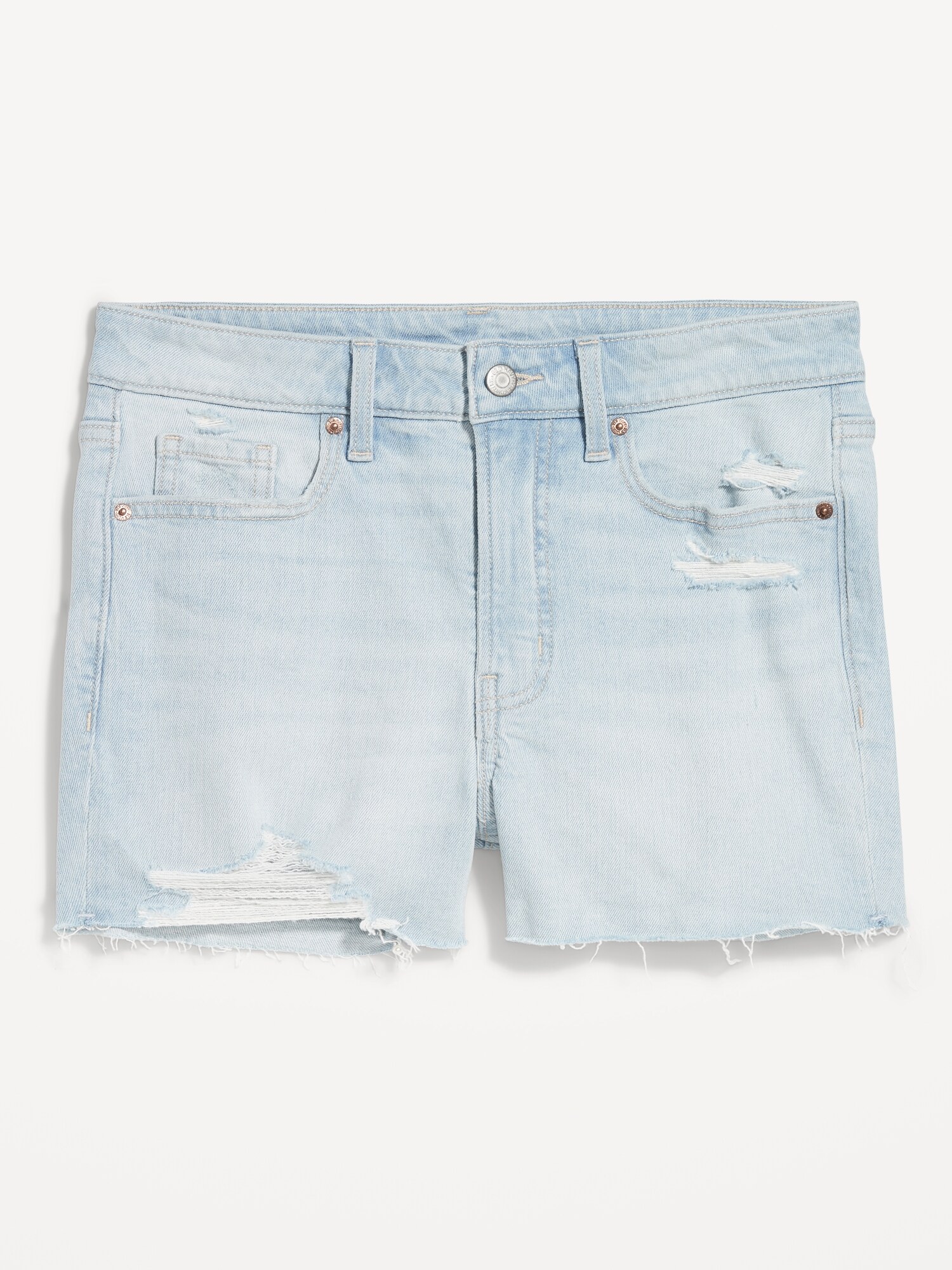 Женские шорты Old Navy High-Waisted OG Jean Cut-Off Shorts -- 3-inch inseam, цвет: Light Dip Cutoff — фото 4