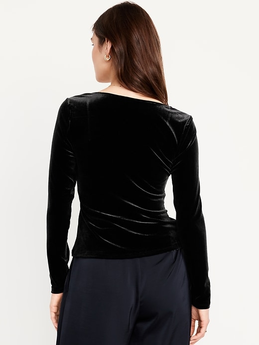 Image number 2 showing, Fitted Velvet Top