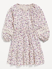 View large product image 3 of 4. Printed Long-Sleeve Fit and Flare Dress for Girls