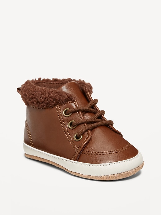 View large product image 1 of 3. Faux-Leather Boots for Baby