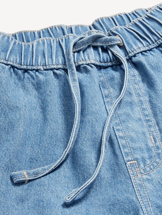 Image number 4 showing, High-Waisted Baggy Jean Shorts -- 3-inch inseam