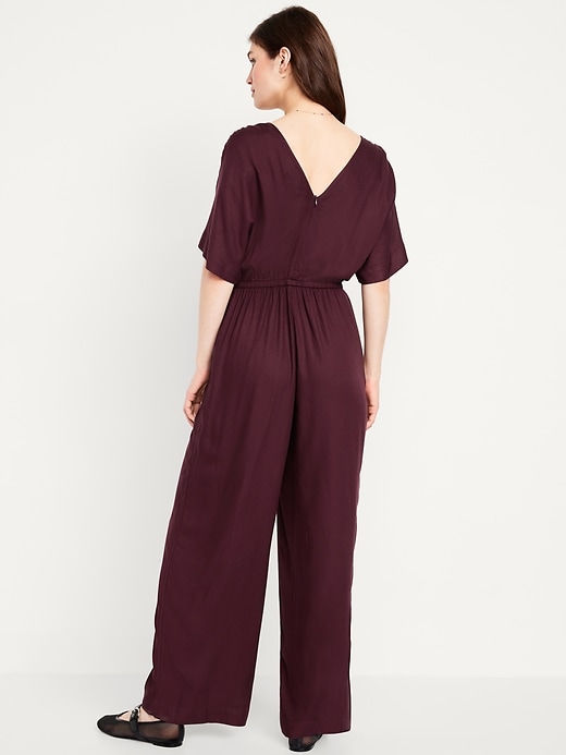 Image number 2 showing, Waist-Defined Crepe Wide-Leg Jumpsuit