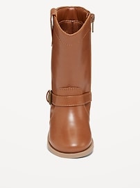 Image number 2 showing, Tall Faux-Leather Buckled Boots for Toddler Girls