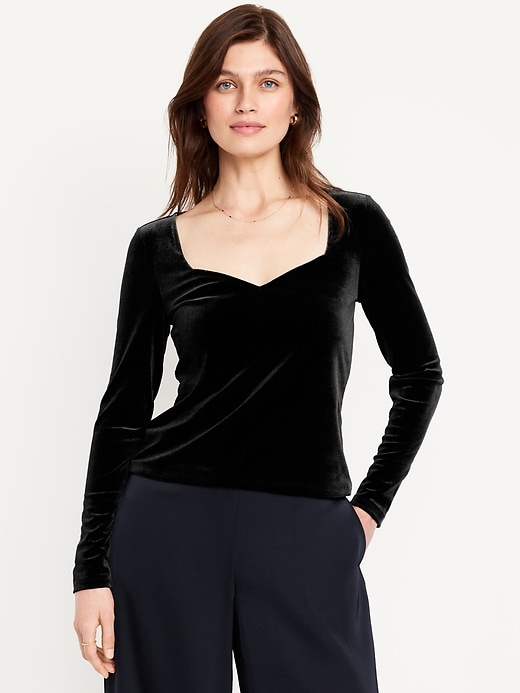 Image number 1 showing, Fitted Velvet Top