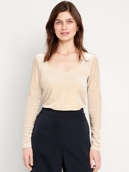 Image number 1 showing, Fitted Velvet Top