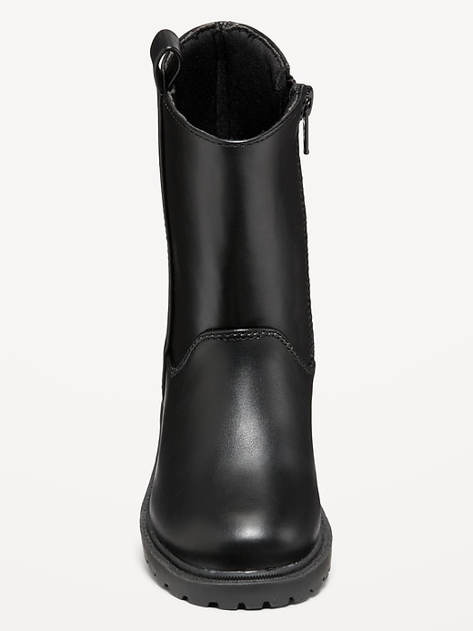 View large product image 2 of 3. Tall Faux-Leather Side-Zip Boots for Toddler Girls