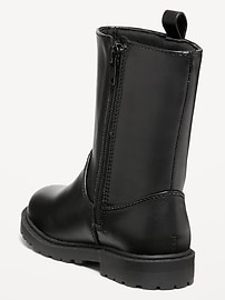 View large product image 3 of 3. Tall Faux-Leather Side-Zip Boots for Toddler Girls