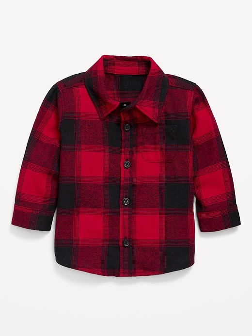 View large product image 1 of 2. Long-Sleeve Flannel Pocket Shirt for Baby