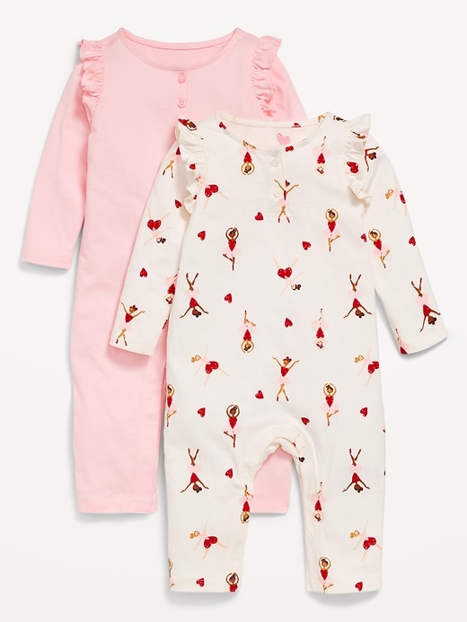 View large product image 1 of 2. Printed Ruffle-Trim Jumpsuit 2-Pack for Baby