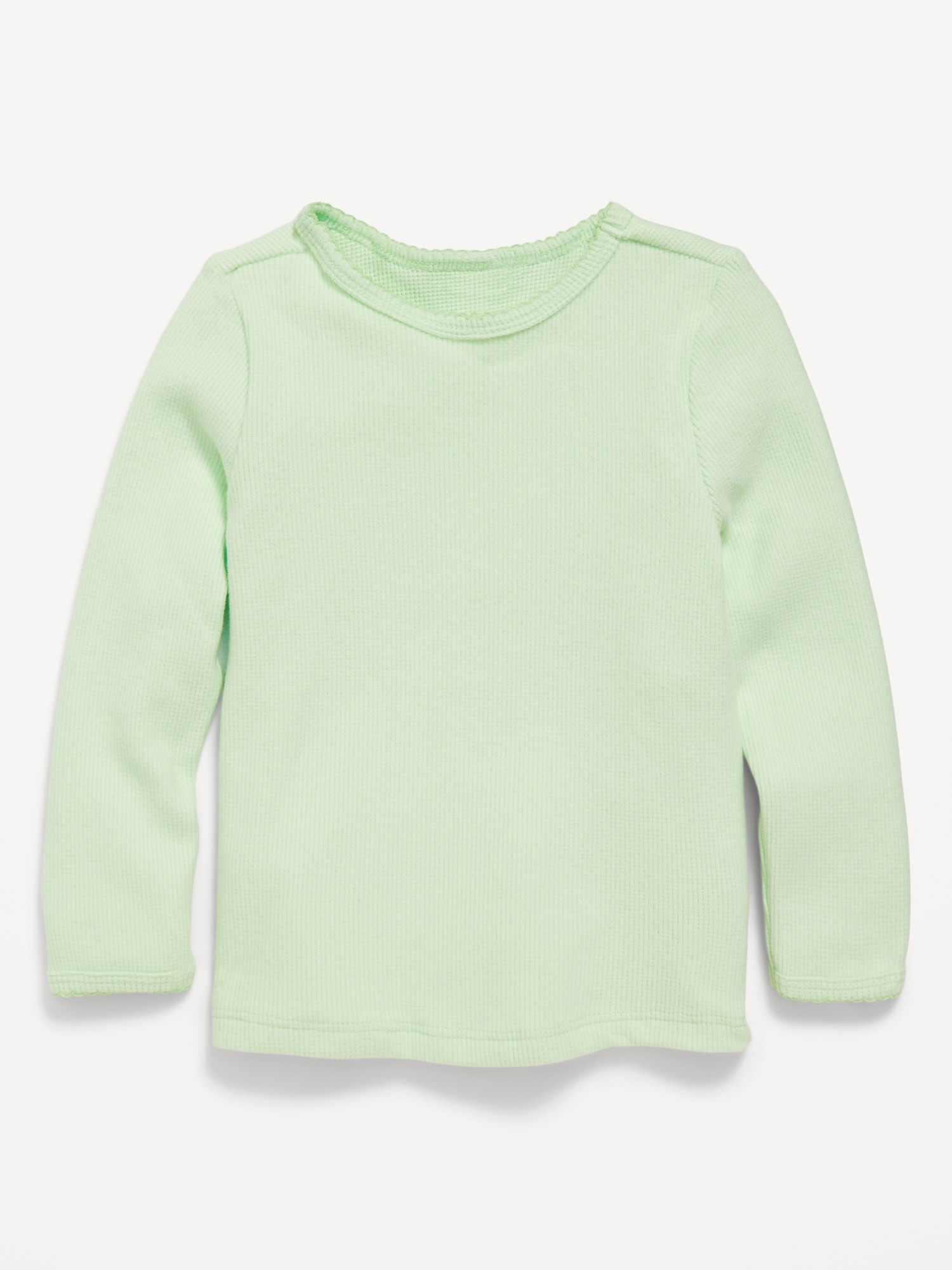 Cozy Long-Sleeve Thermal-Knit T-Shirt for Toddler Girls