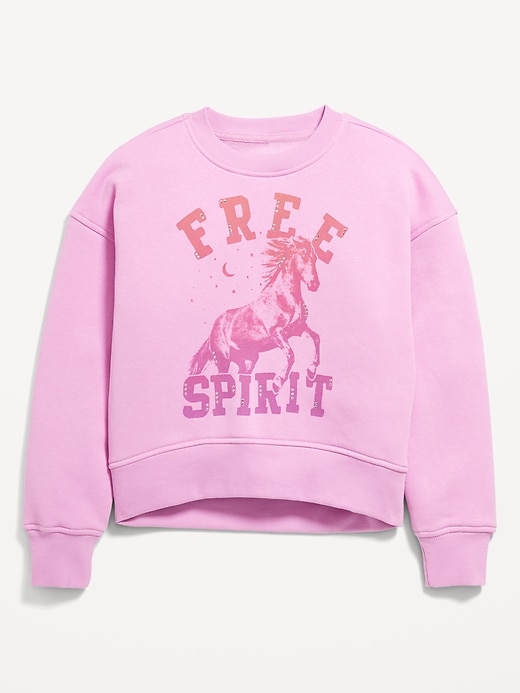 View large product image 2 of 3. Vintage Oversized Crew-Neck Graphic Sweatshirt for Girls