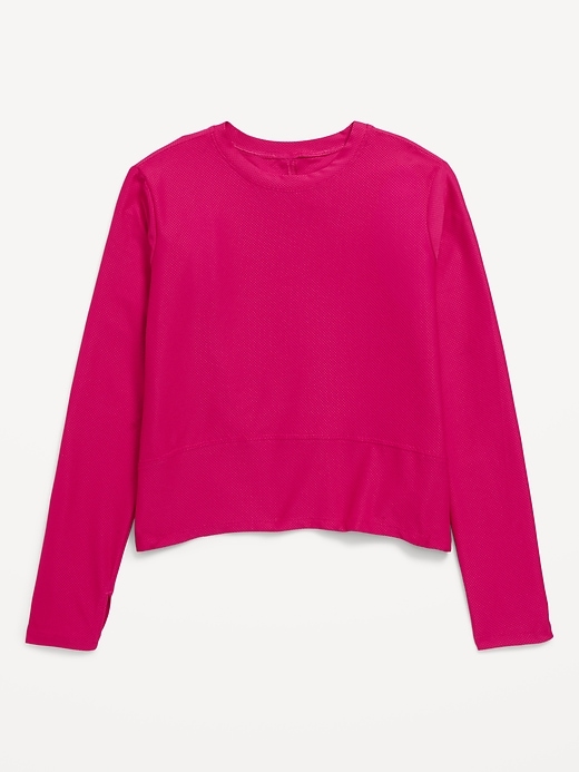 View large product image 1 of 4. Long-Sleeve Curved-Hem Performance Top for Girls