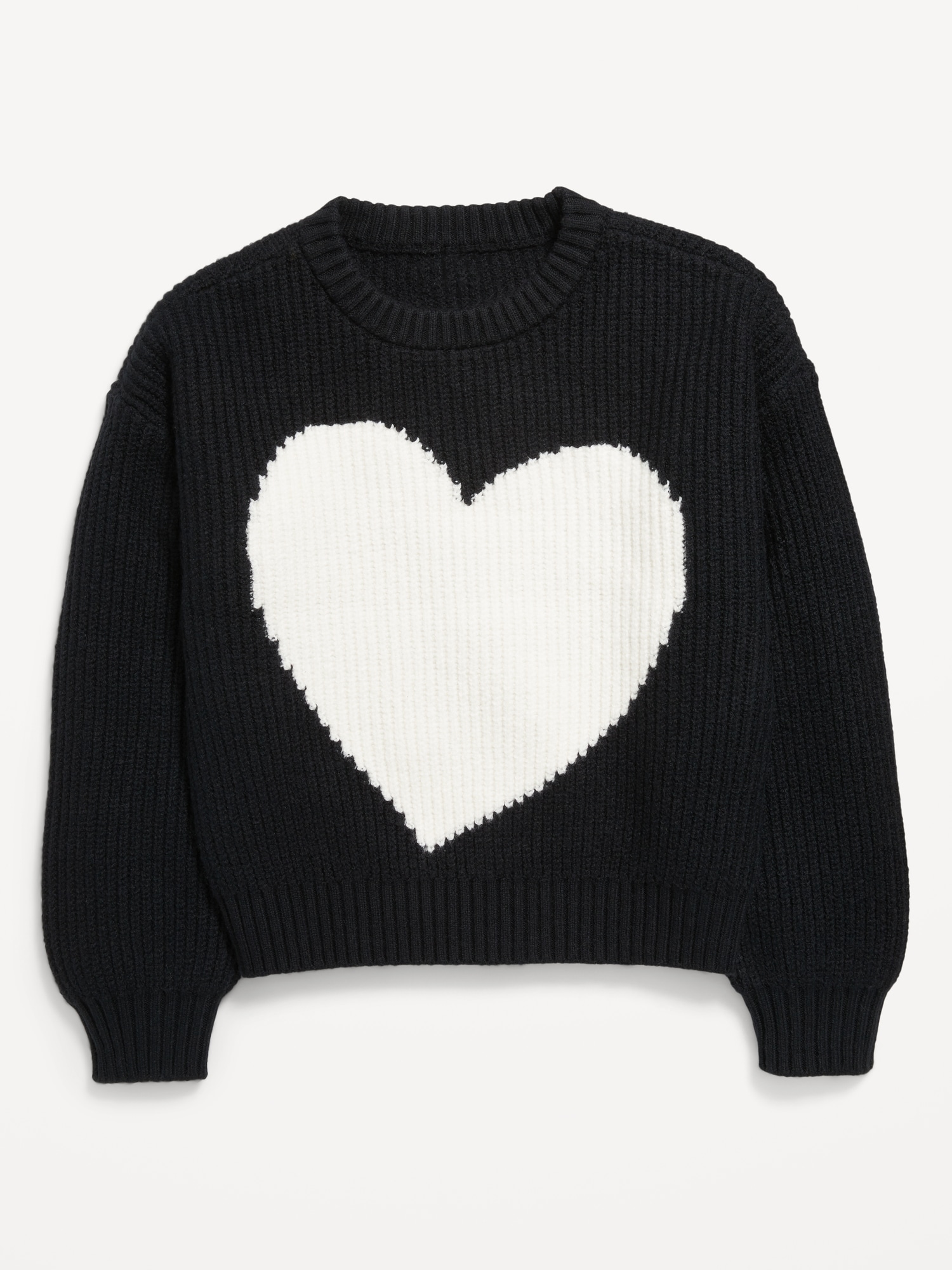 SoSoft Long-Sleeve Heart-Print Sweater for Girls