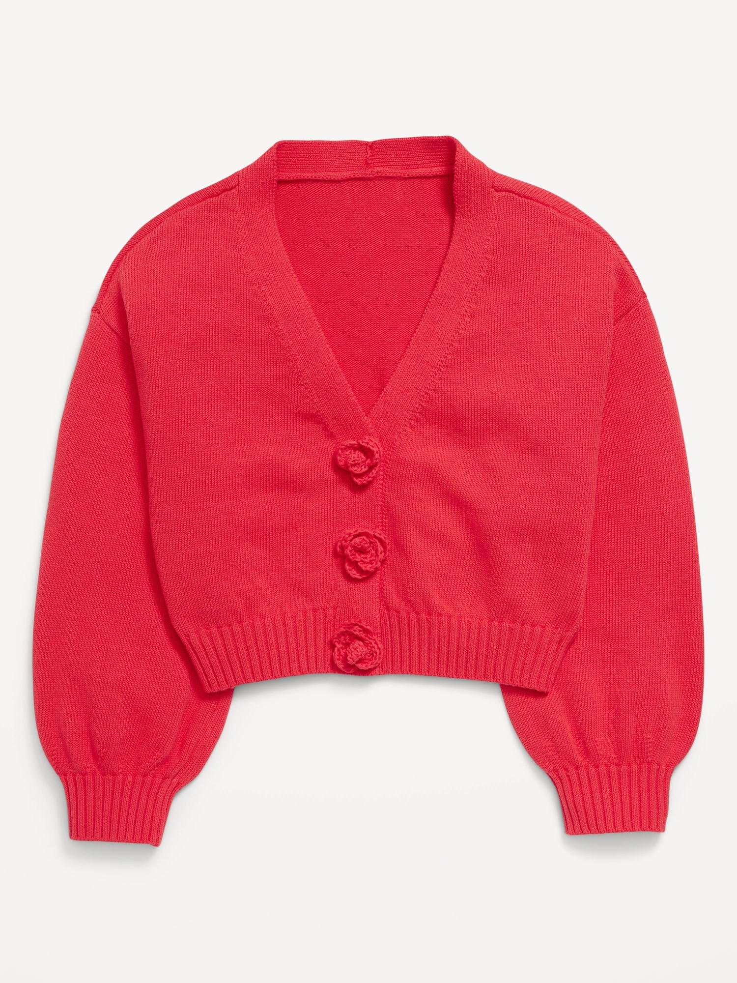 Button-Front Cardigan Sweater for Girls