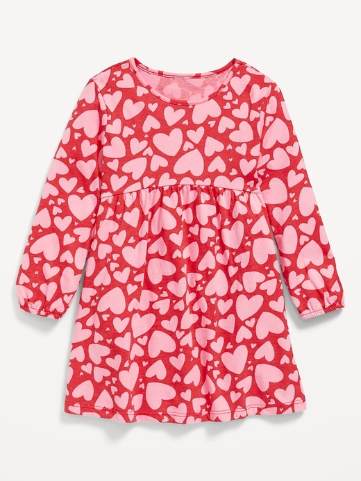 View large product image 1 of 2. Printed Jersey-Knit Long-Sleeve Dress for Toddler Girls