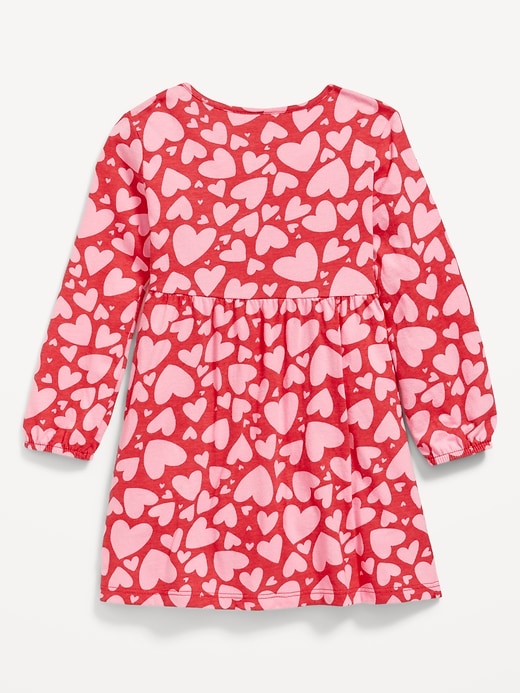 View large product image 2 of 2. Printed Jersey-Knit Long-Sleeve Dress for Toddler Girls