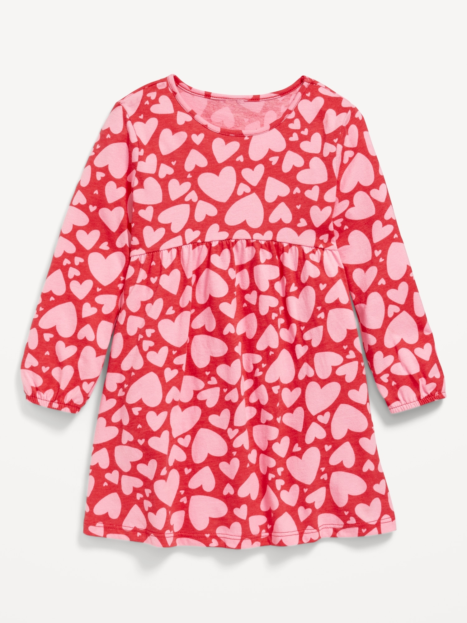 Printed Jersey-Knit Long-Sleeve Dress for Toddler Girls