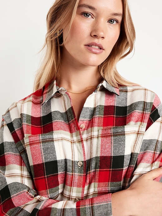 Image number 3 showing, Flannel Boyfriend Button-Down Shirt