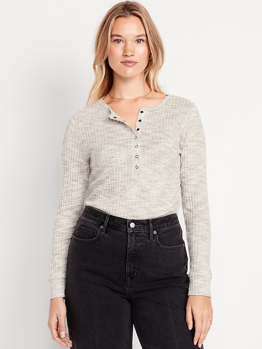 Image number 5 showing, Ribbed Henley Top