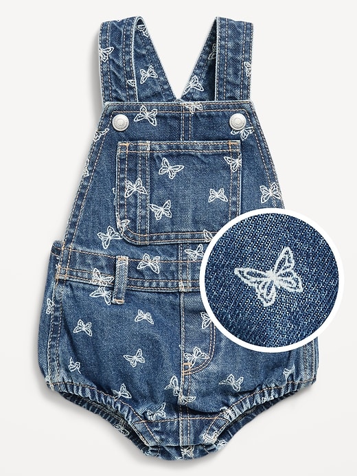 View large product image 2 of 2. Printed Jean Shortalls for Baby