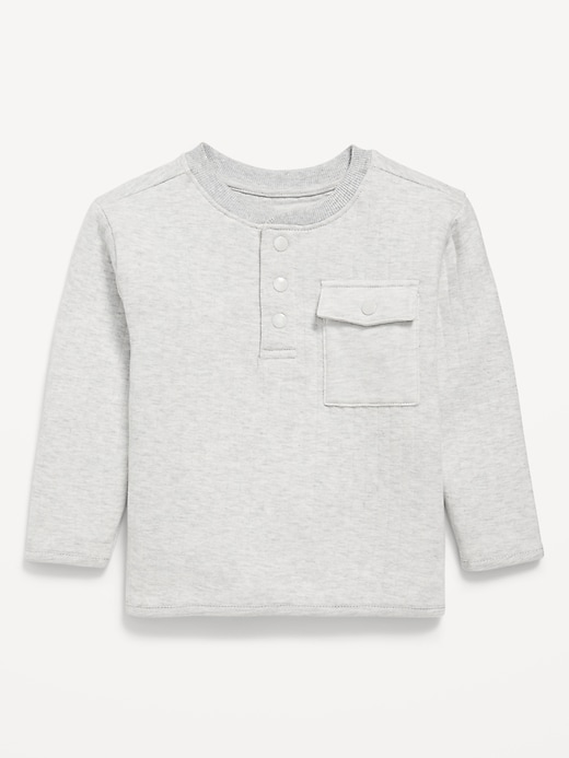 View large product image 2 of 2. Oversized Pocket Henley Sweater for Toddler Boys