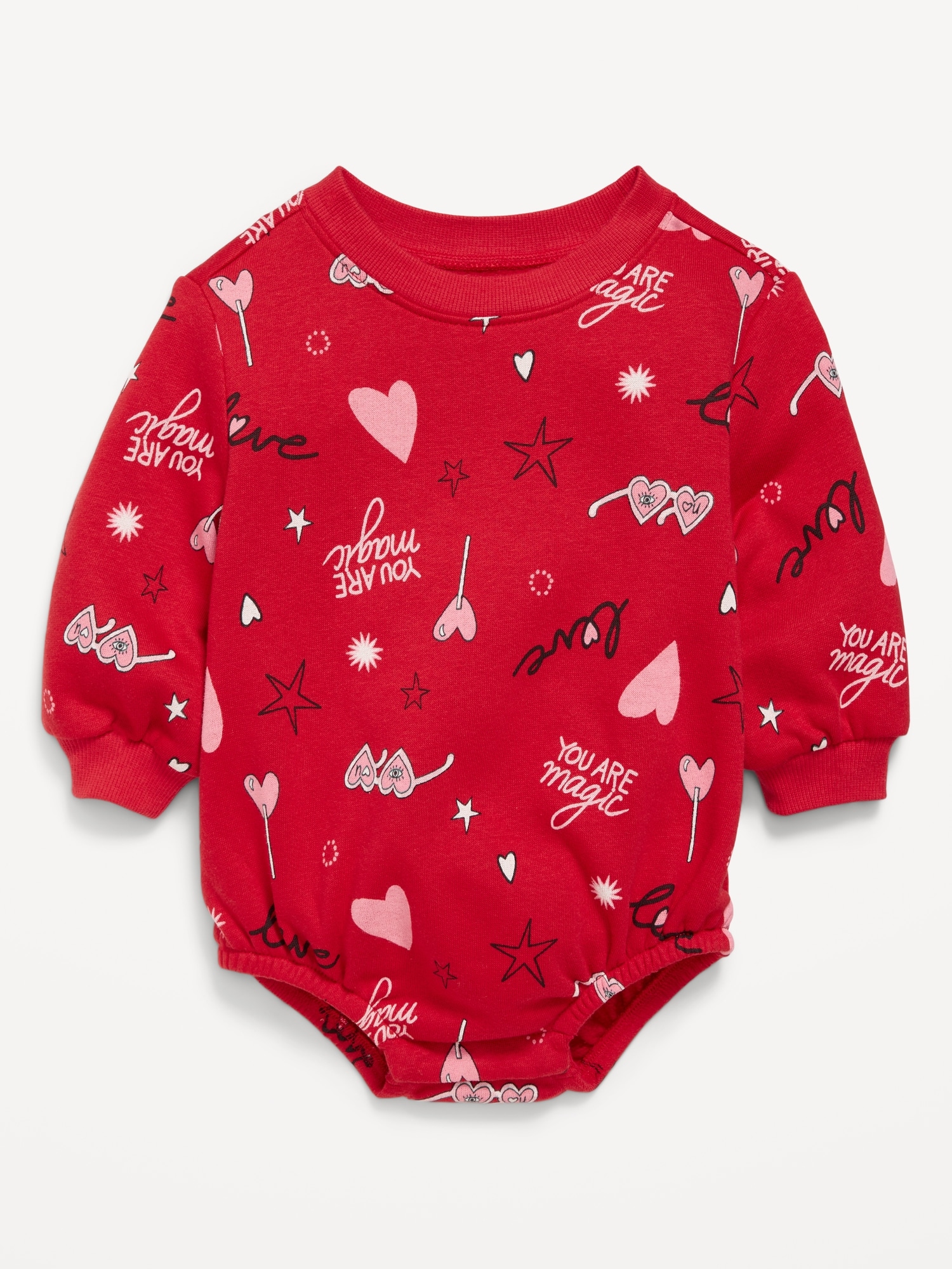 Old Navy Printed Long Sleeve One Piece Romper for Baby Red Size 0 3 M