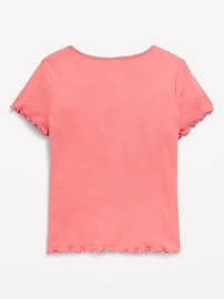 View large product image 3 of 4. Short-Sleeve Lettuce-Edge T-Shirt for Girls