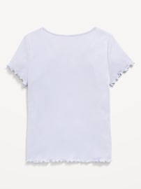 View large product image 3 of 4. Short-Sleeve Lettuce-Edge T-Shirt for Girls