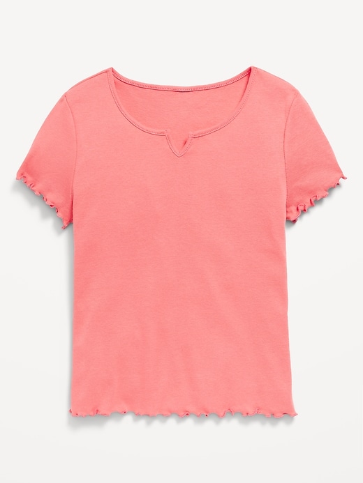 View large product image 2 of 4. Short-Sleeve Lettuce-Edge T-Shirt for Girls