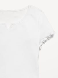 View large product image 4 of 4. Short-Sleeve Lettuce-Edge T-Shirt for Girls