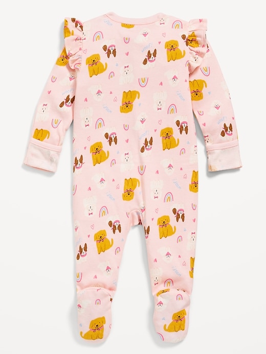 View large product image 2 of 2. 2-Way-Zip Sleep &amp; Play Ruffled Footed One-Piece for Baby