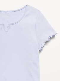 View large product image 4 of 4. Short-Sleeve Lettuce-Edge T-Shirt for Girls