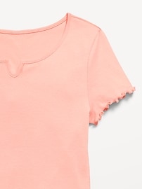 View large product image 4 of 4. Short-Sleeve Lettuce-Edge T-Shirt for Girls