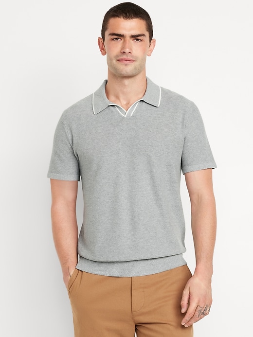 Image number 1 showing, Tipped Collar Polo Sweater