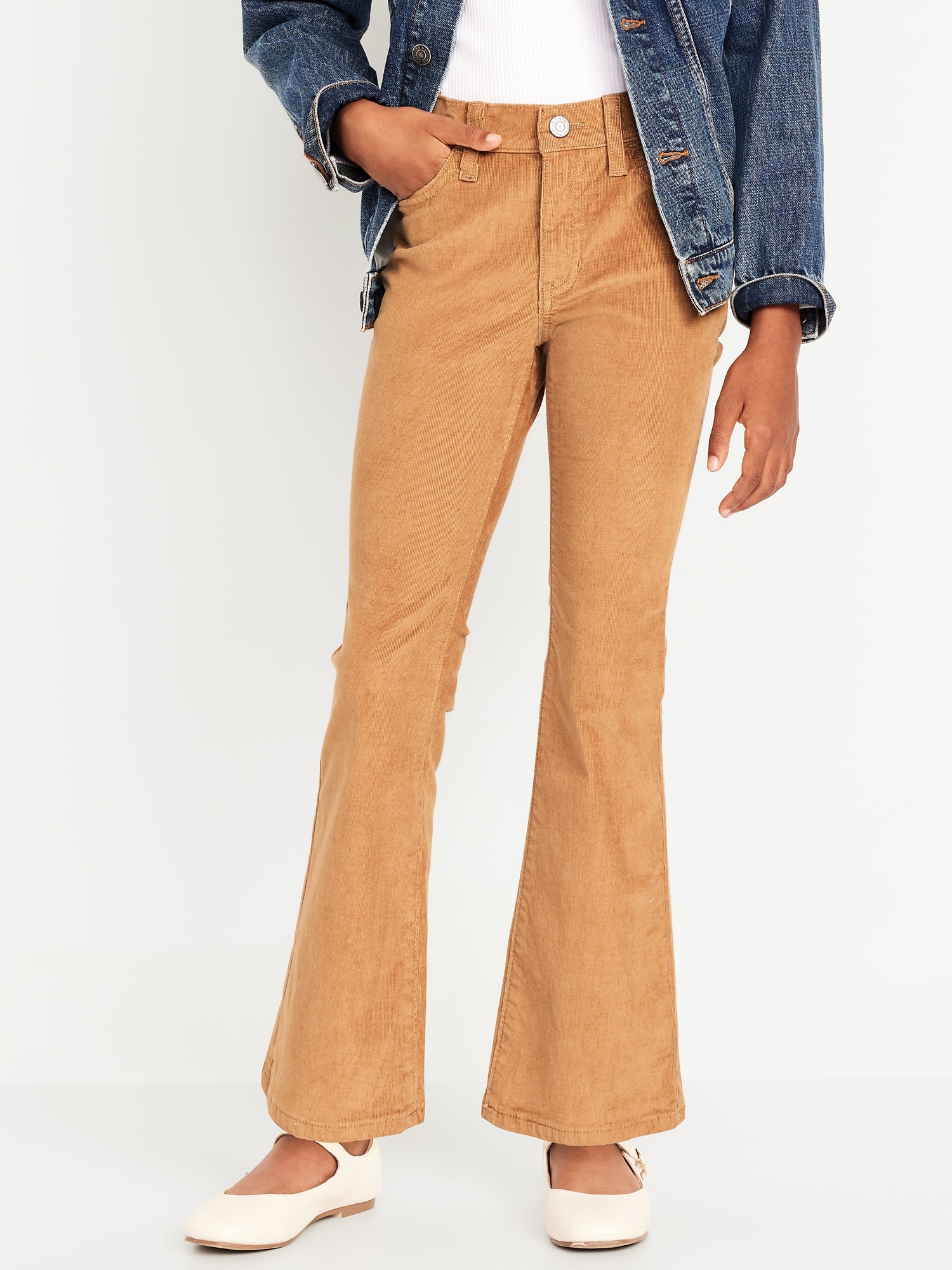 High-Waisted Corduroy Flare Jeans for Girls