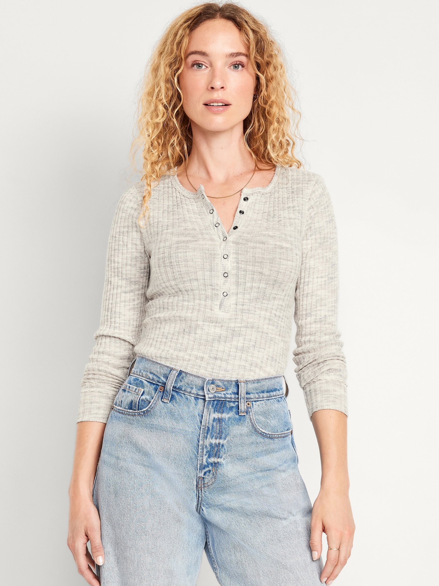 Ribbed Henley Top