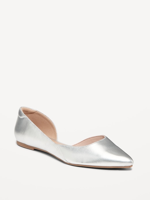 Image number 1 showing, Faux-Leather D&#39;Orsay Flats