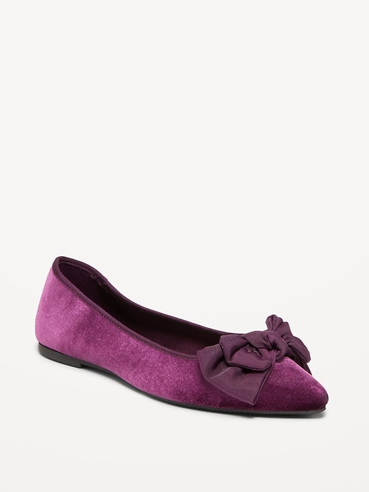 Image number 1 showing, Velvet Pointed-Toe Flats