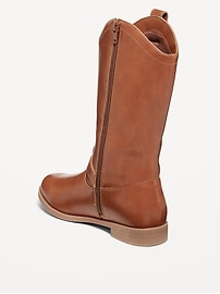 View large product image 4 of 4. Tall Faux-Leather Buckled Boots for Girls