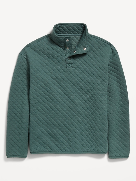 View large product image 2 of 3. Quarter-Snap Quilted Jersey-Knit Sweatshirt for Boys