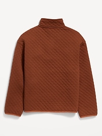 View large product image 3 of 3. Quarter-Snap Quilted Jersey-Knit Sweatshirt for Boys