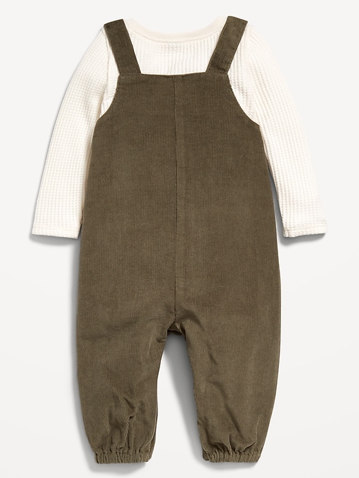 View large product image 2 of 3. Long-Sleeve Cozy-Knit T-Shirt and Corduroy Overalls Set for Baby