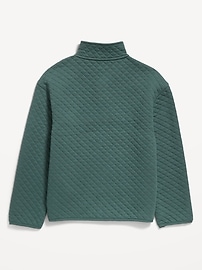 View large product image 3 of 3. Quarter-Snap Quilted Jersey-Knit Sweatshirt for Boys