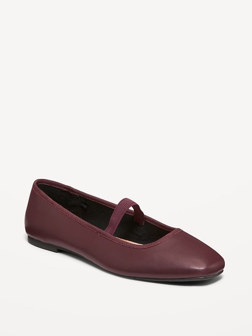 Image number 1 showing, Mary Jane Square-Toe Ballet Flats