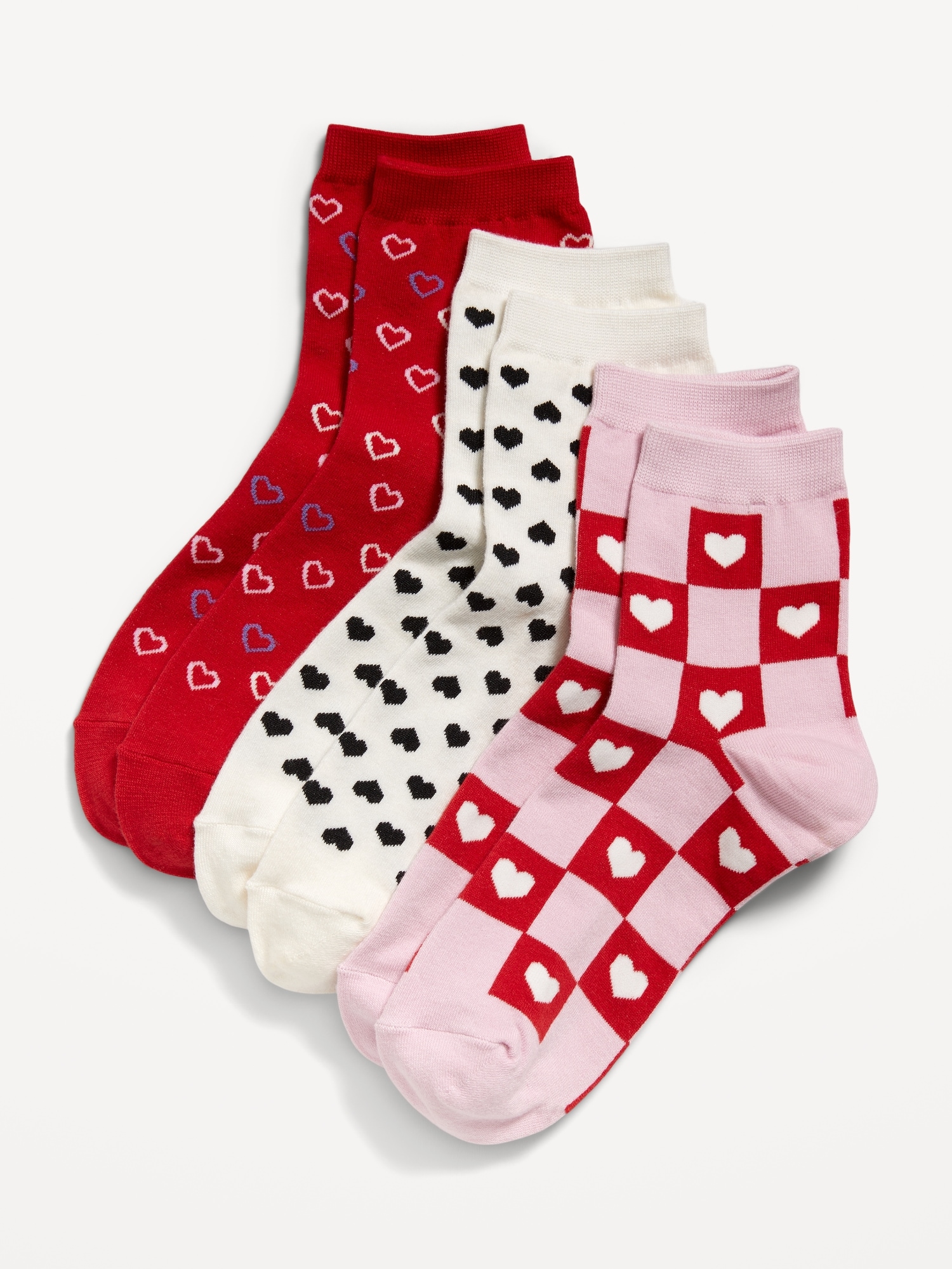 Novelty Quarter Crew Socks 3-Pack