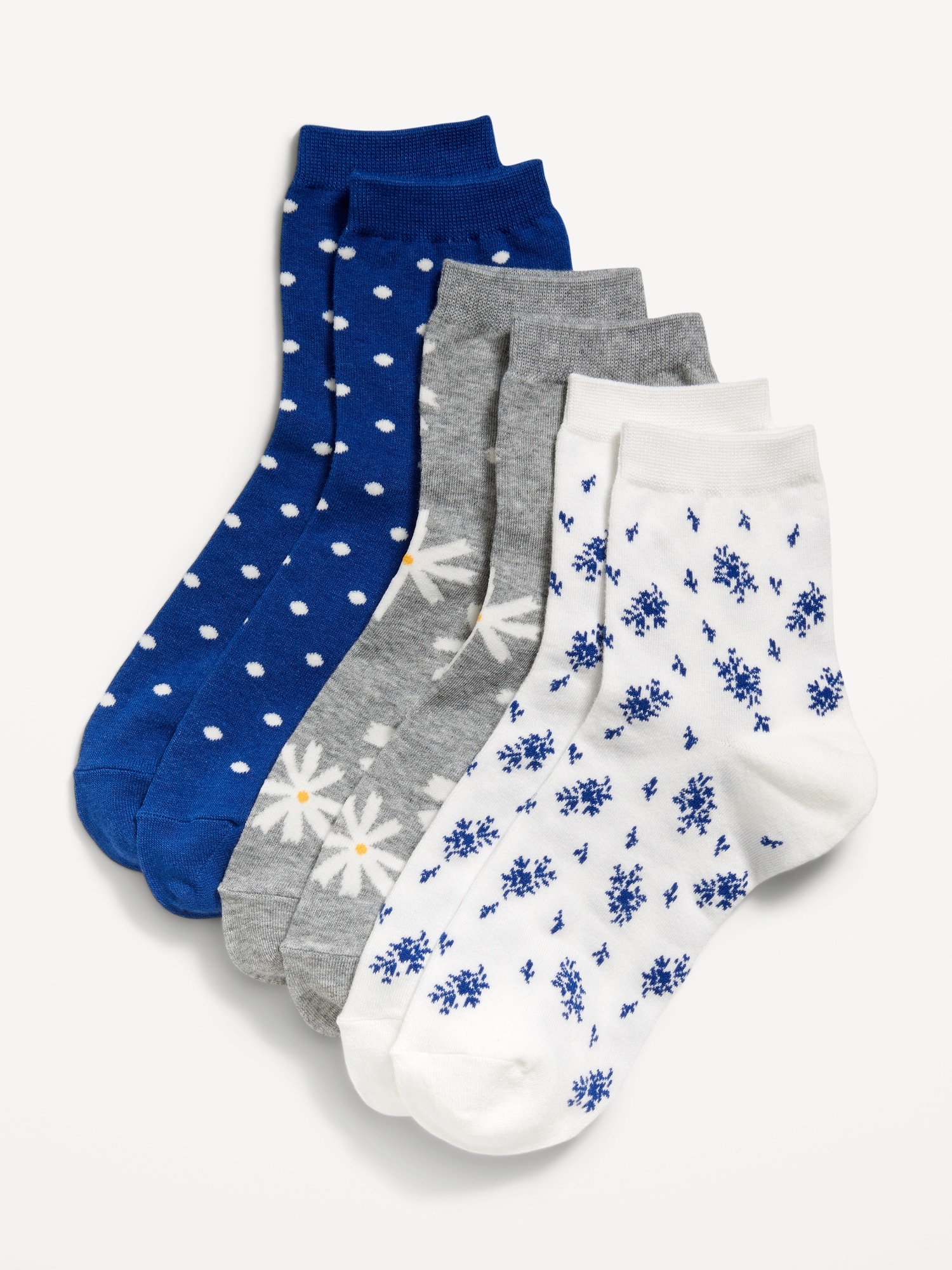 Novelty Quarter Crew Socks 3-Pack